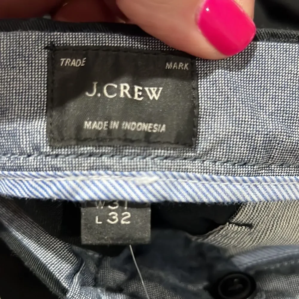 J. Crew 484 Slim-fit stretch chino pant Black size 31 NWT